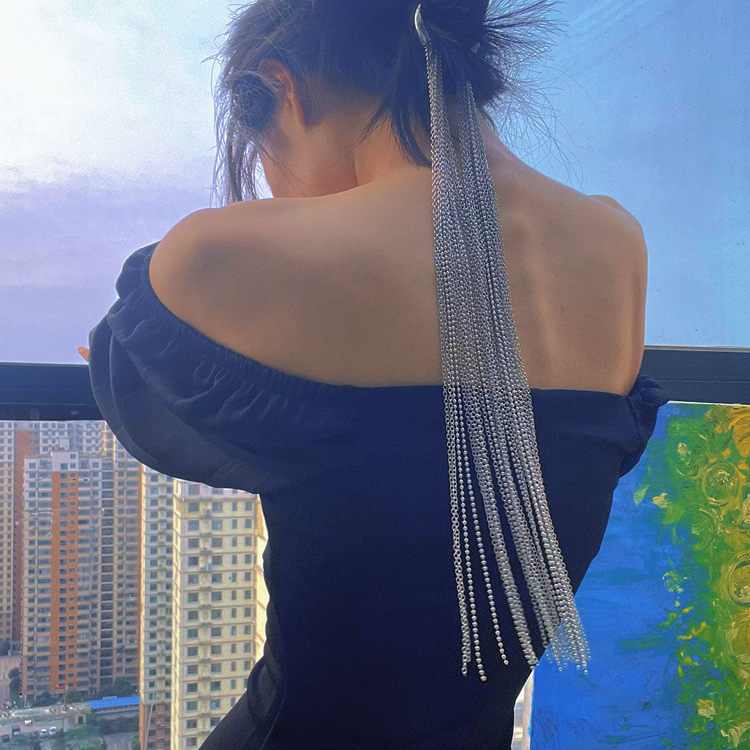 Heda Long Chain Tassel Hair Jewelry