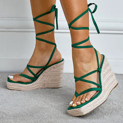 Kelly Gladiator Espadrille Wedge Sandals - 2 Colors