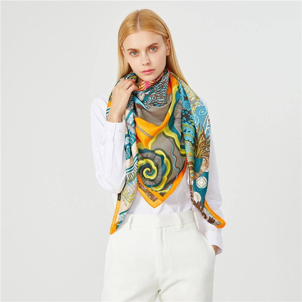 Vintage Animal & Garden Print Silk Scarves - 50"x50", 8 Styles