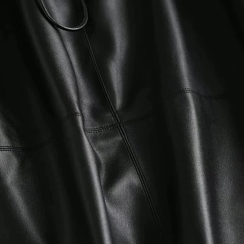 Ines Faux Leather Midi Skirt