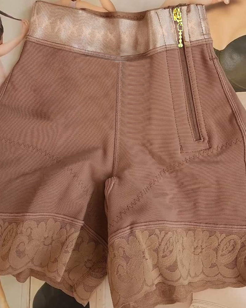 High Waist Side Zipper Butter Lifter Faja Shorts