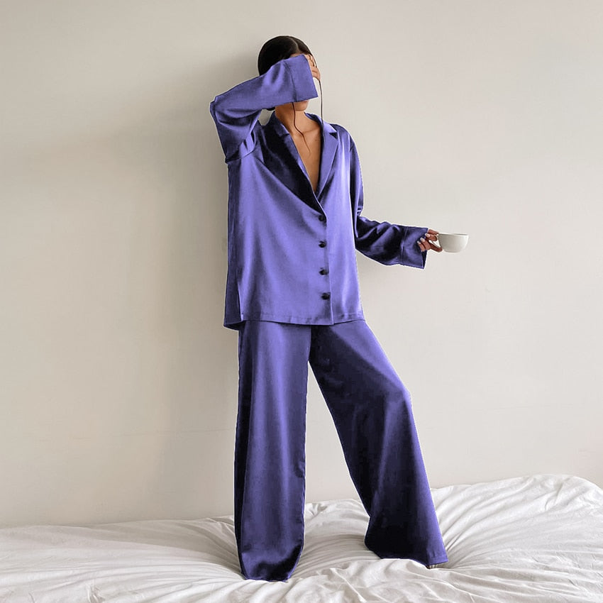 Hillary Satin Silk Pajama Set - SALE