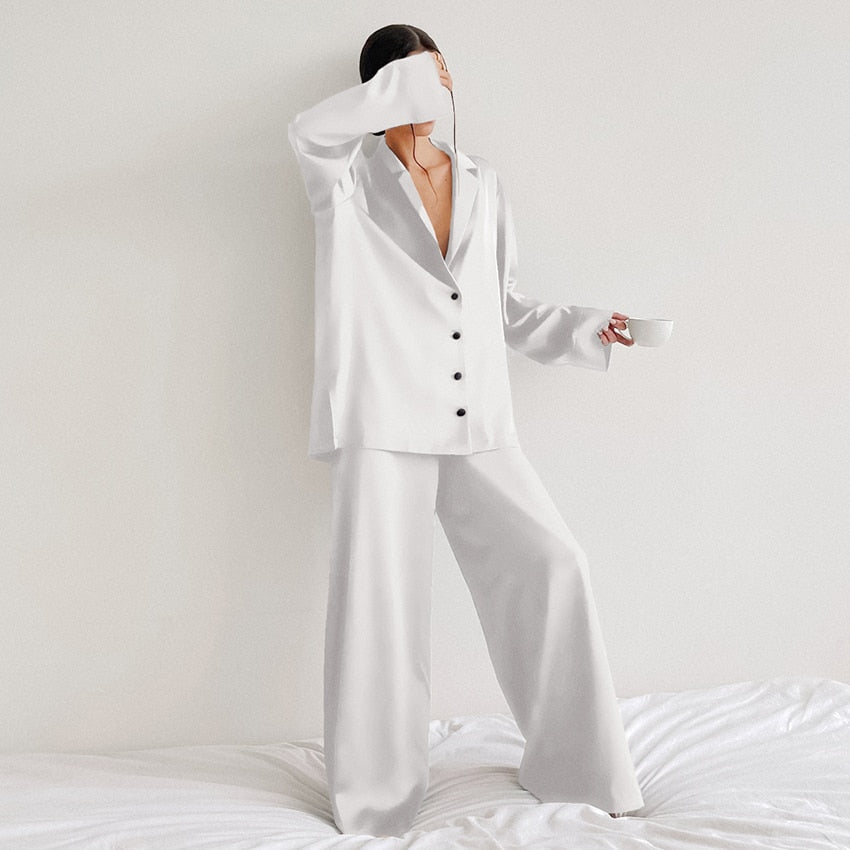 Hillary Satin Silk Pajama Set - SALE