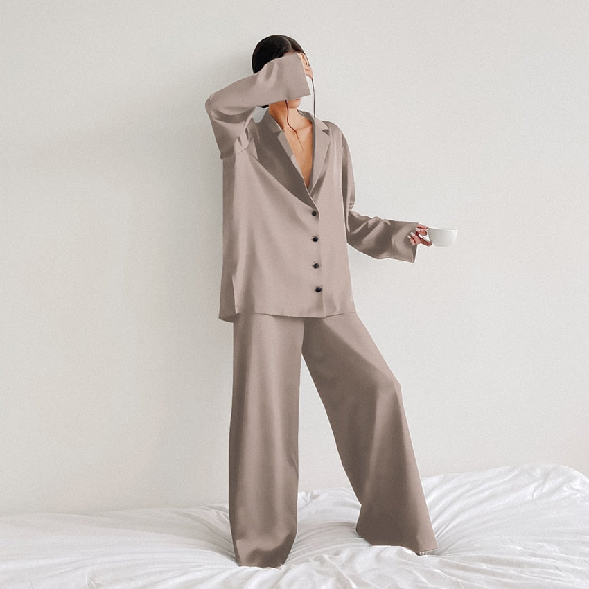 Hillary Satin Silk Pajama Set - SALE