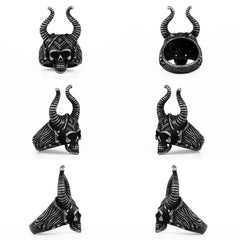 Horned Skeleton-Design Ring