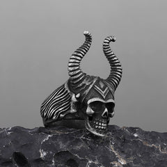 Horned Skeleton-Design Ring
