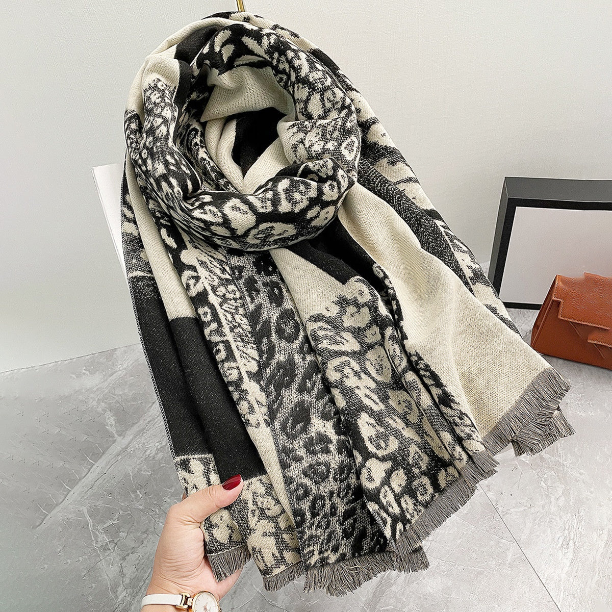 Four Seasons Leopard Print Shawl