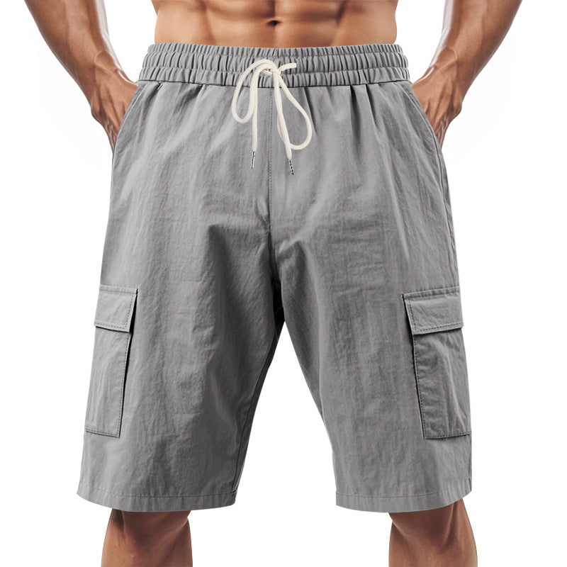 Men's Solid Colour Linen Shorts