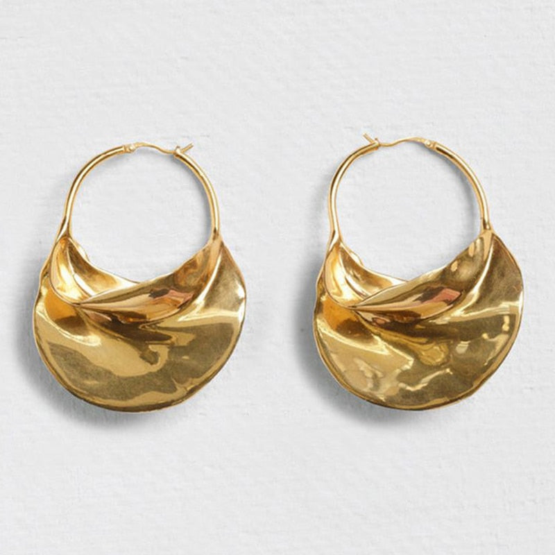 Imani Twist Metal Look Hoop Earrings - 2 Colors