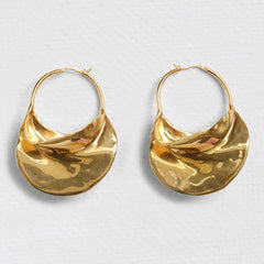 Imani Twist Metal Look Hoop Earrings - 2 Colors