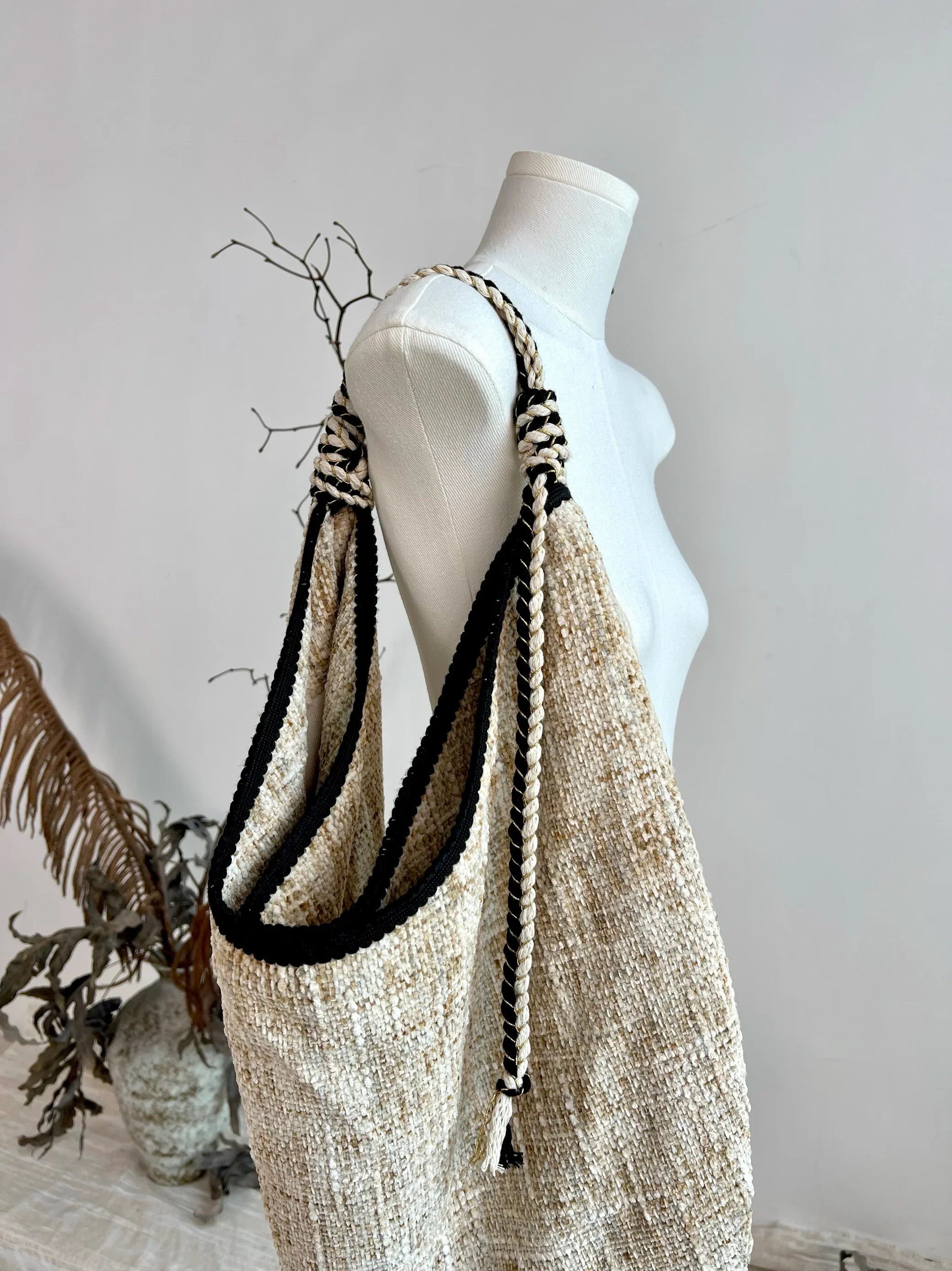 Inka Woven Cotton Hobo Bag