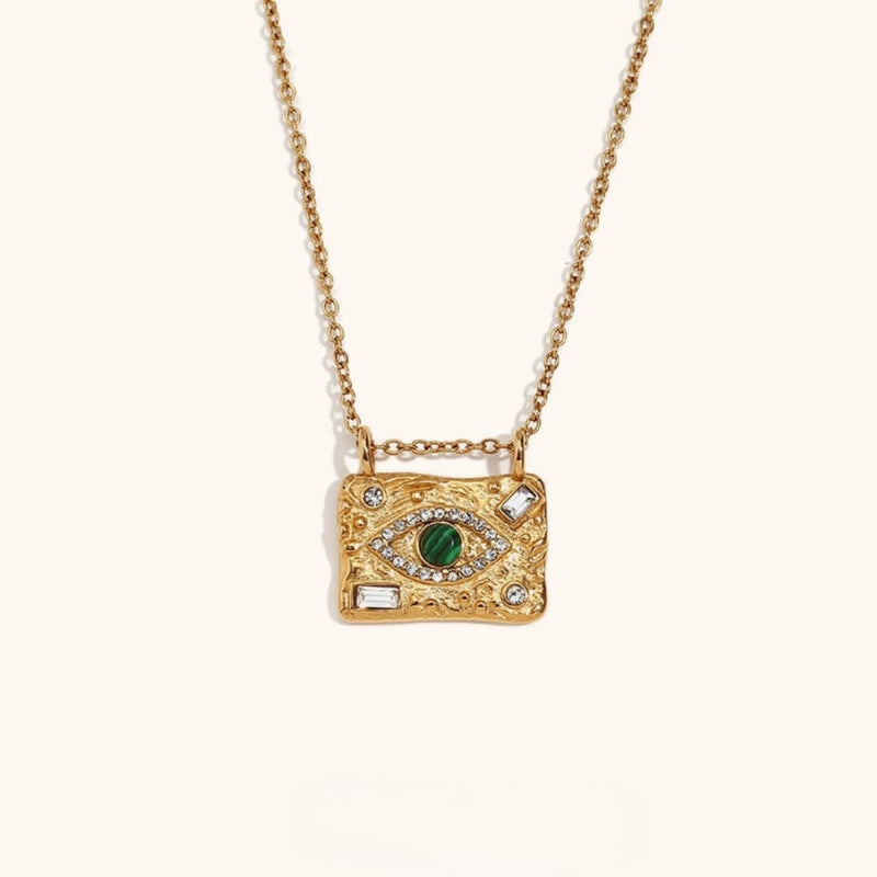 Iris Crystal Eye Pendant Necklace