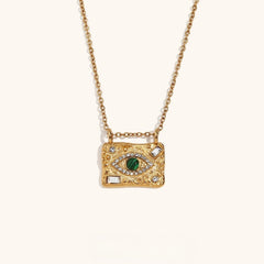Iris Crystal Eye Pendant Necklace