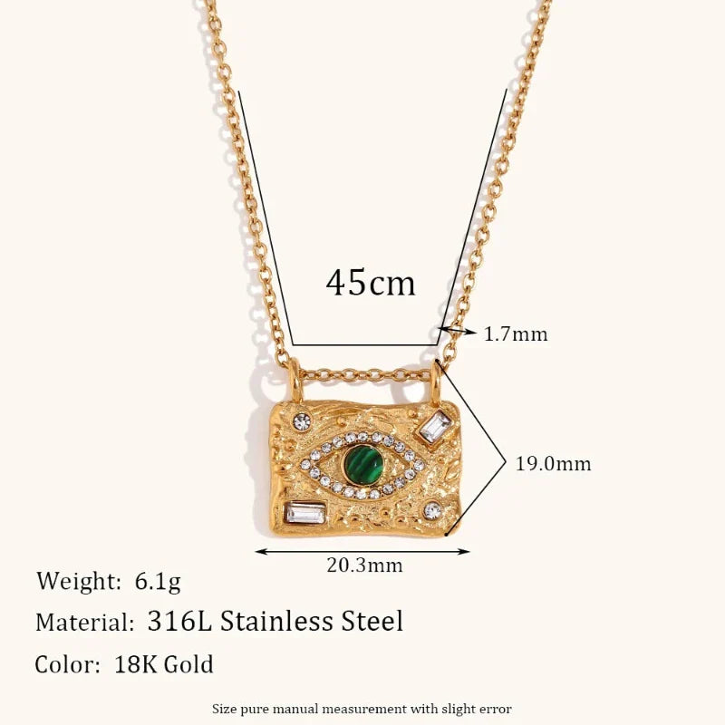 Iris Crystal Eye Pendant Necklace