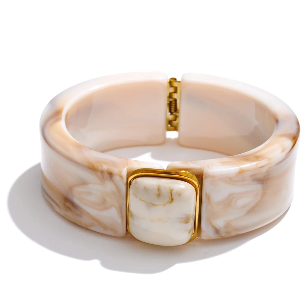 Jasmine Acrylic Wide Bracelet Bangle