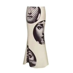 Jein Chic Arts Portrait Print Satin Skirts
