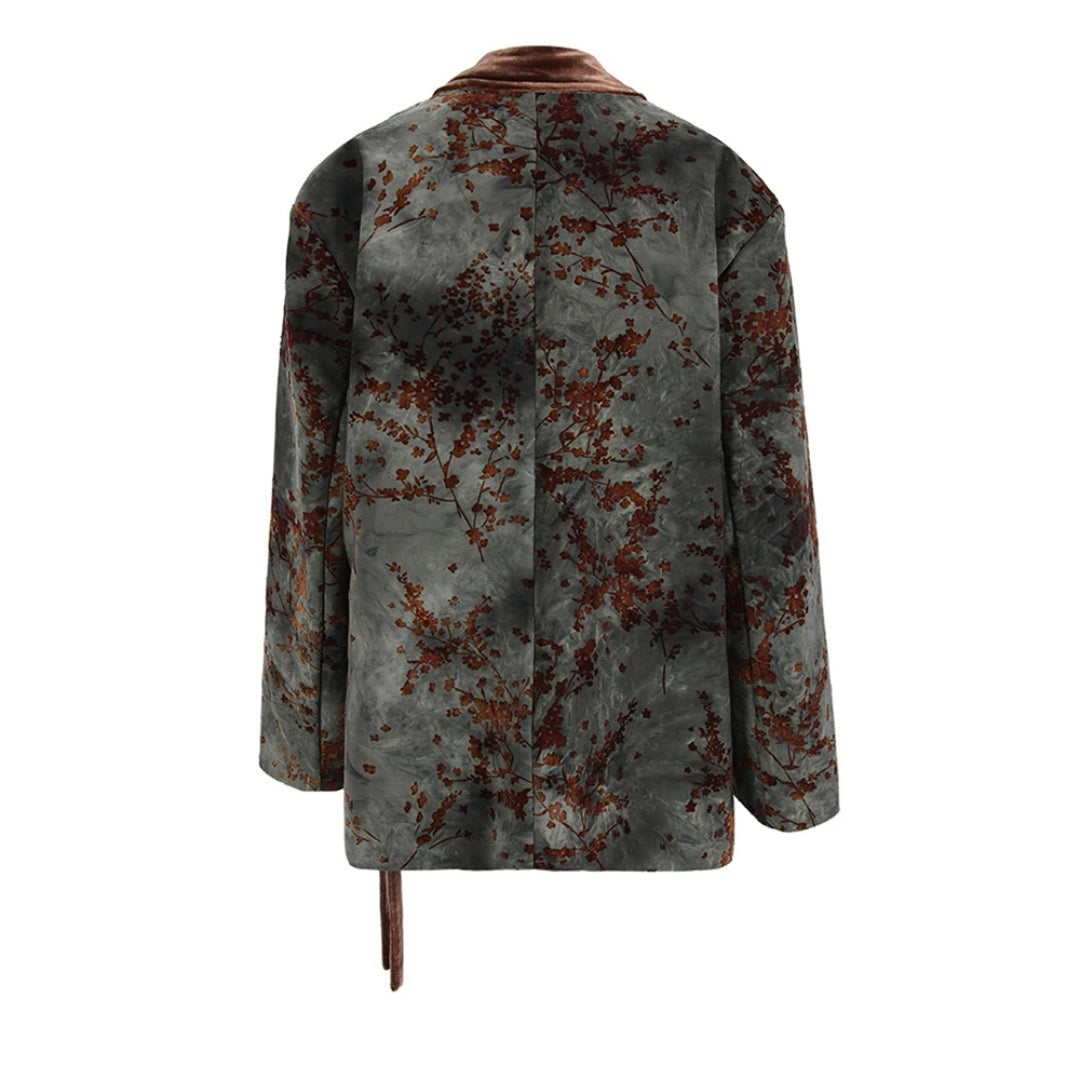 Josie Kimono Floral Velvet Blazer