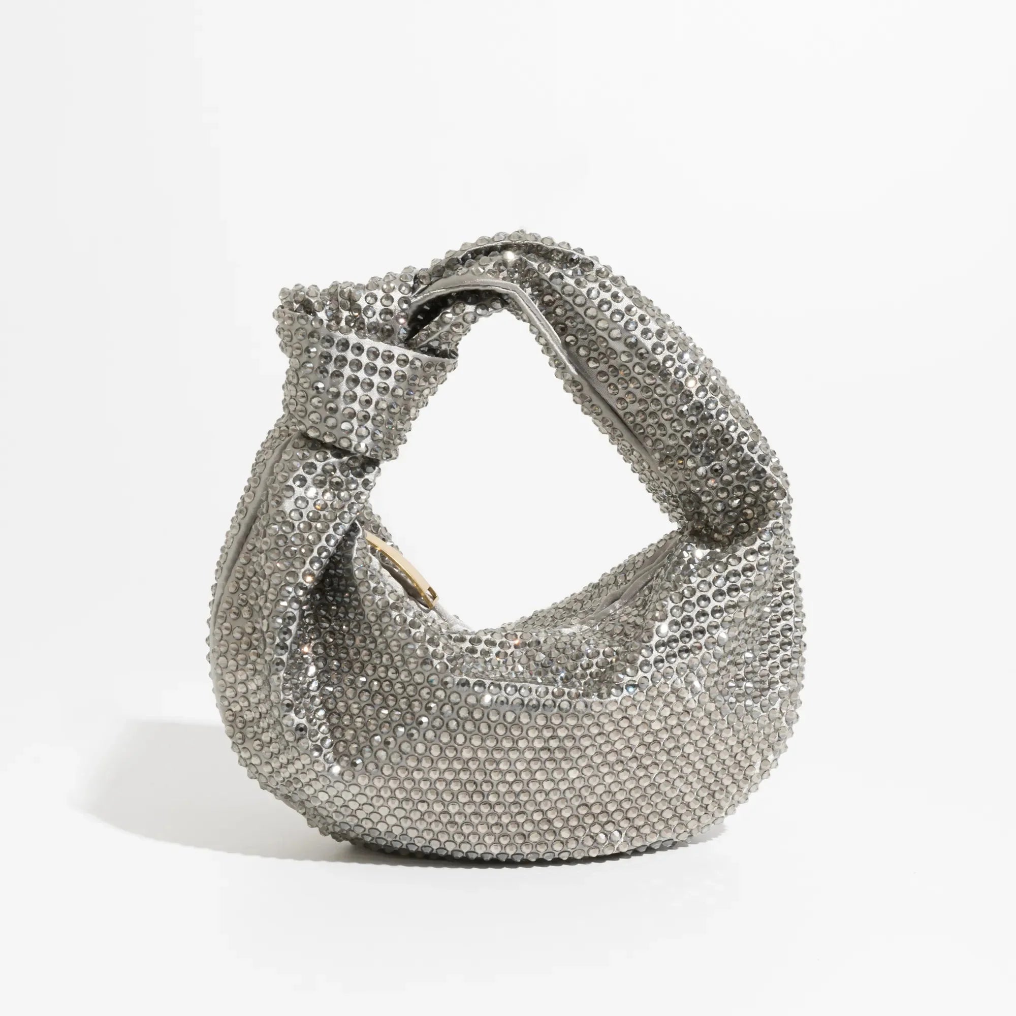Julia Knotted Rhinestone Sequin Wrist Evening Bag