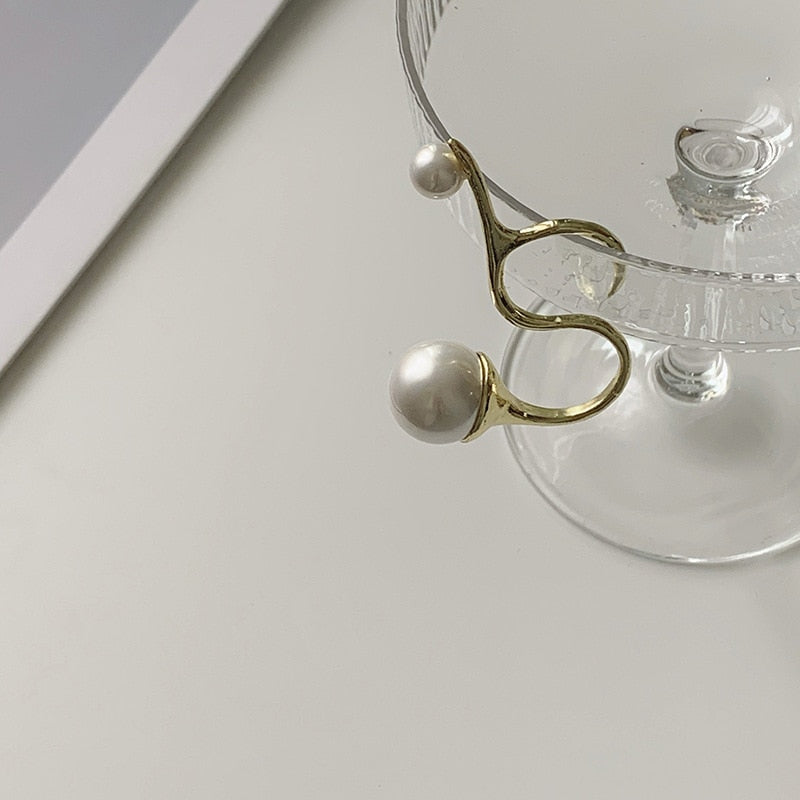 Jumbo Pearl Pendant Double Ring