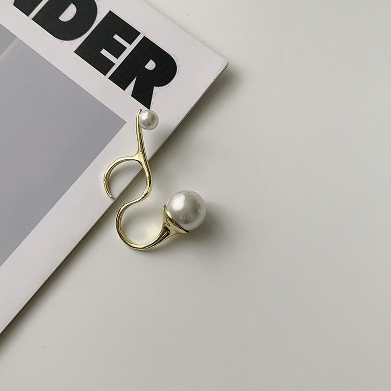 Jumbo Pearl Pendant Double Ring