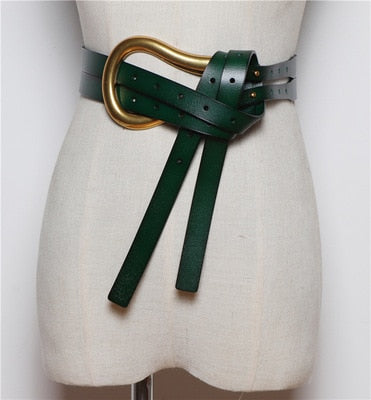 Jumbo U Shaped Leather Tassel Belts - 7 Colors