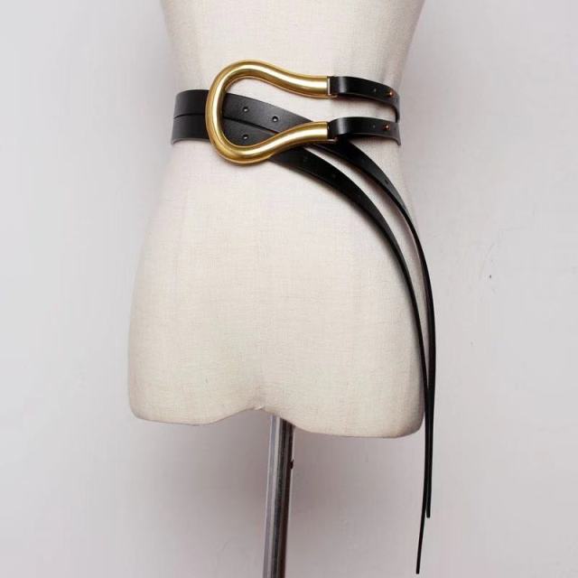 Jumbo U Shaped Leather Tassel Belts - 7 Colors