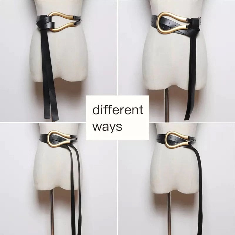 Jumbo U Shaped Leather Tassel Belts - 7 Colors