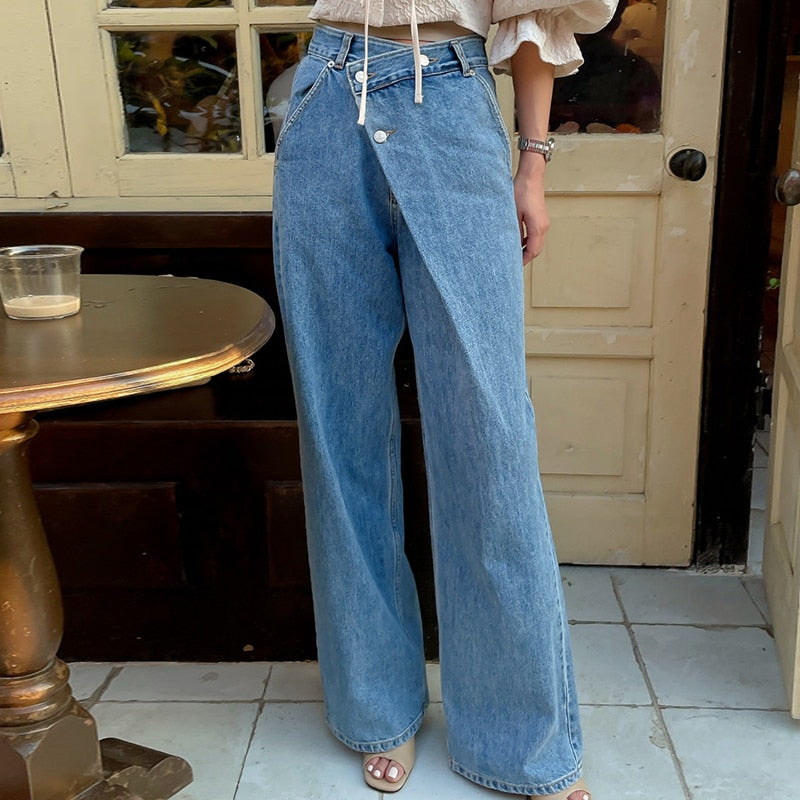Kay Wrapped Button Fly Loose Jeans