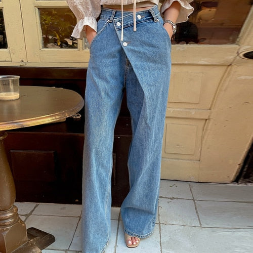 Kay Wrapped Button Fly Loose Jeans