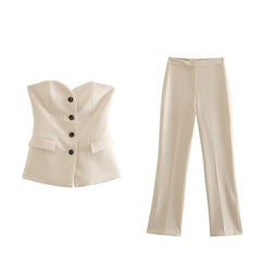 Kaya Bustier Top and Pants Suit Set/ Size S - SALE