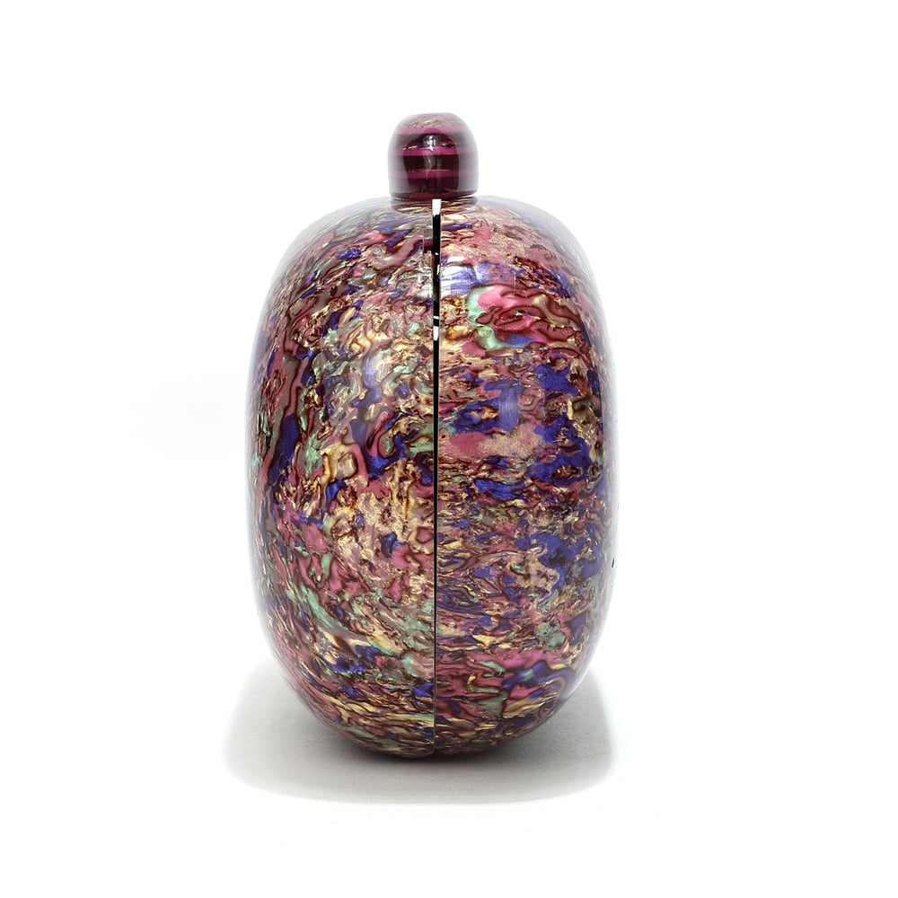 Kiju Purple Gemstone Resin Evening Clutch Bag