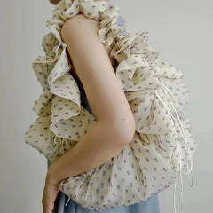 LIna Polka Dot Ruffle Scrunch Shoulder Bag