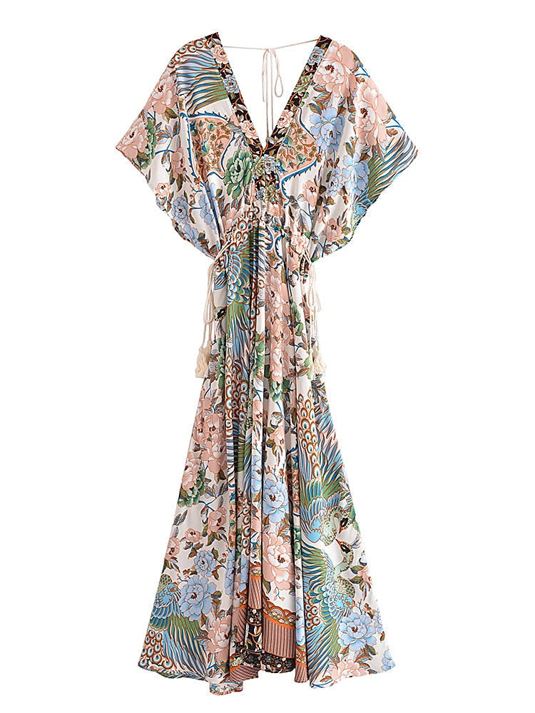 Lamona Bohemian Floral Prints Maxi Dress -  4 Colors