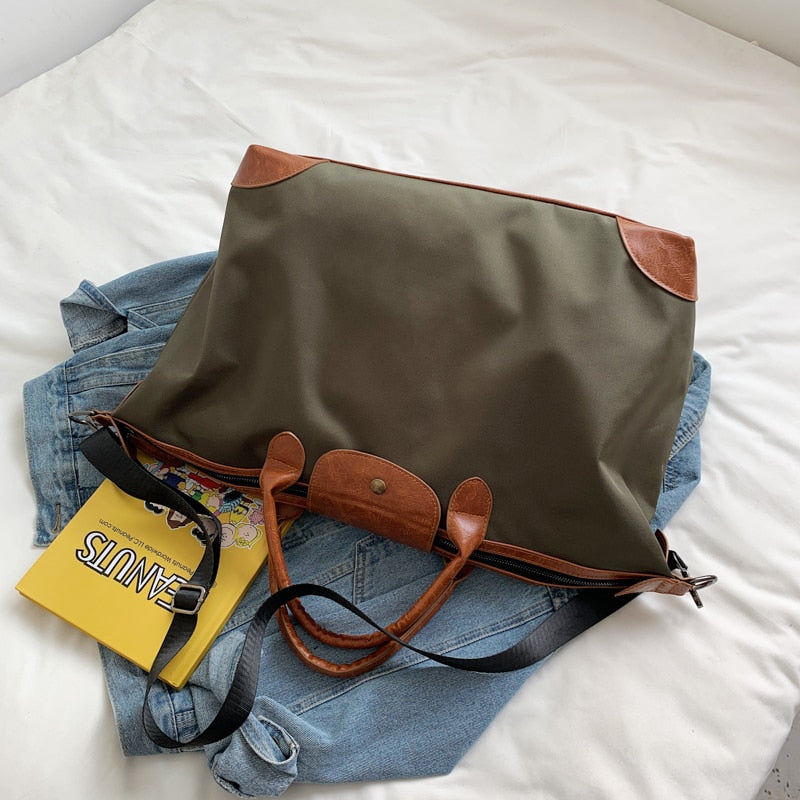 Laura Nylon+Leather Weekender Bags - 3 Colors