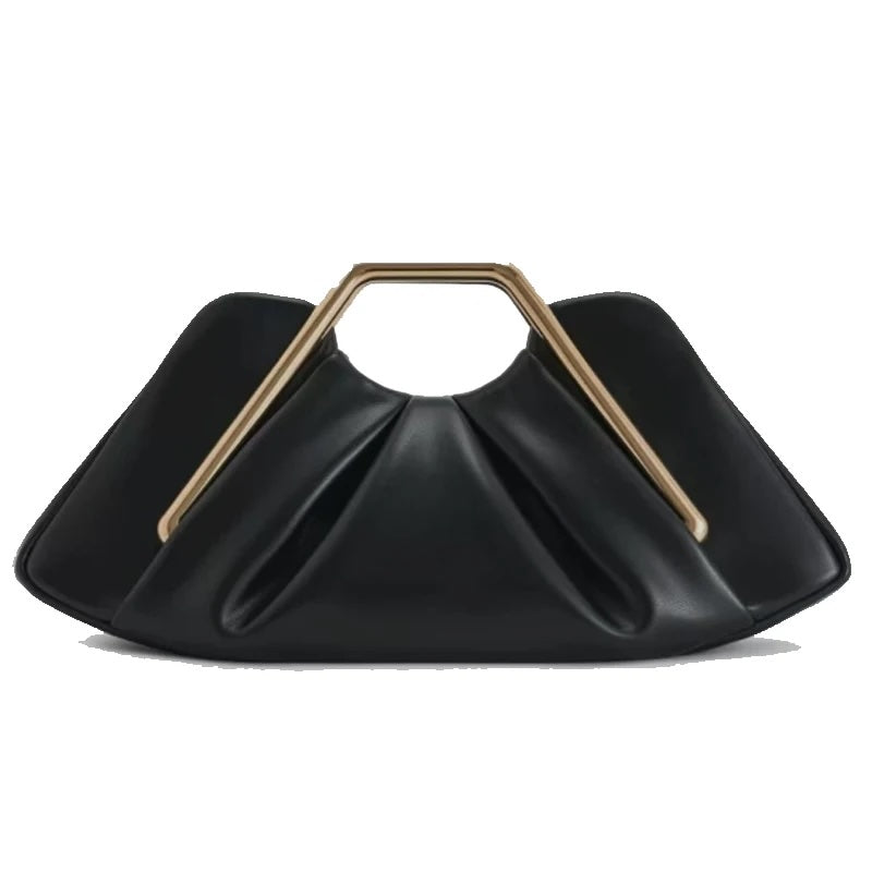 Lexie Gold Metal Handle Clutch Bag