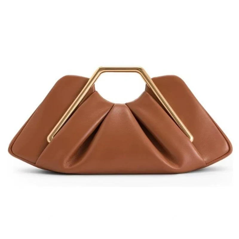 Lexie Gold Metal Handle Clutch Bag