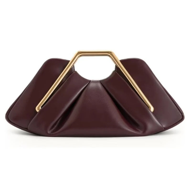 Lexie Gold Metal Handle Clutch Bag