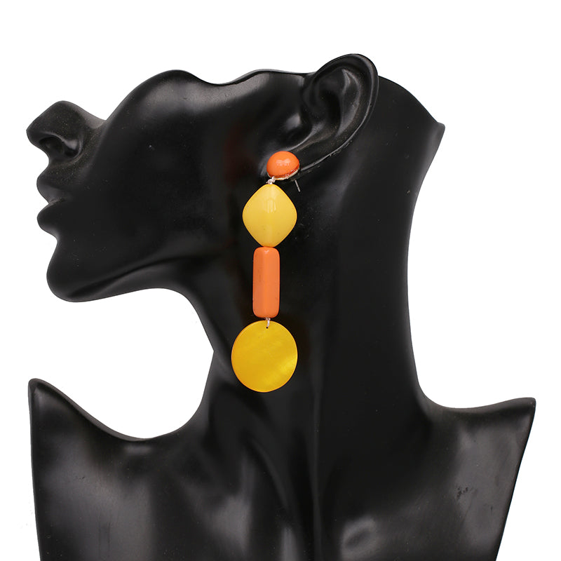 Lucie Acetate Resin Chain Drop Earrings - 6 Colors