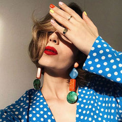 Lucie Acetate Resin Chain Drop Earrings - 6 Colors