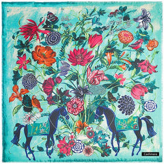 Luxe Cashmere Floral Shawl Scarves, Large - 4 Colors