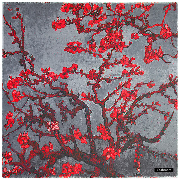 Luxe Cashmere Sakura Painting Scarves