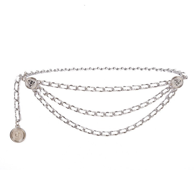 Luxe Leather Braided Multi Chain Belts