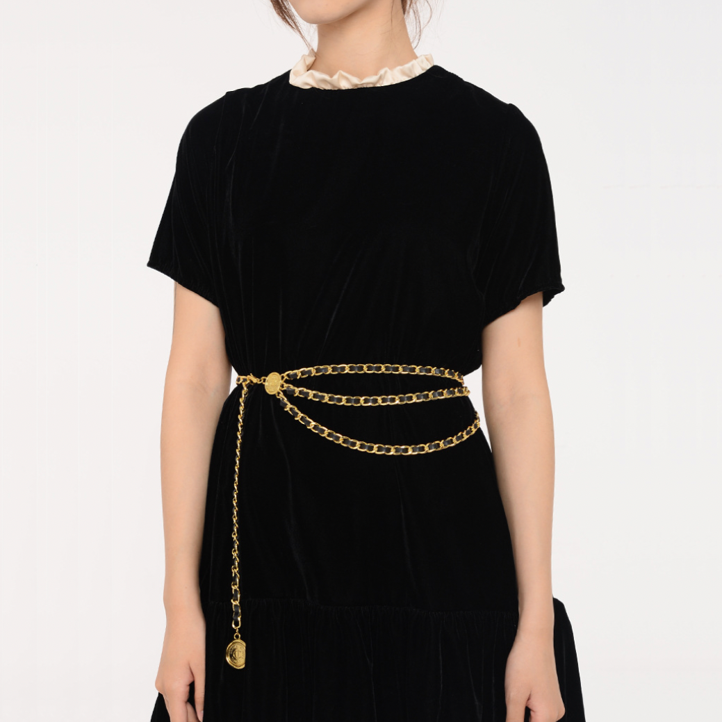 Luxe Leather Braided Multi Chain Belts