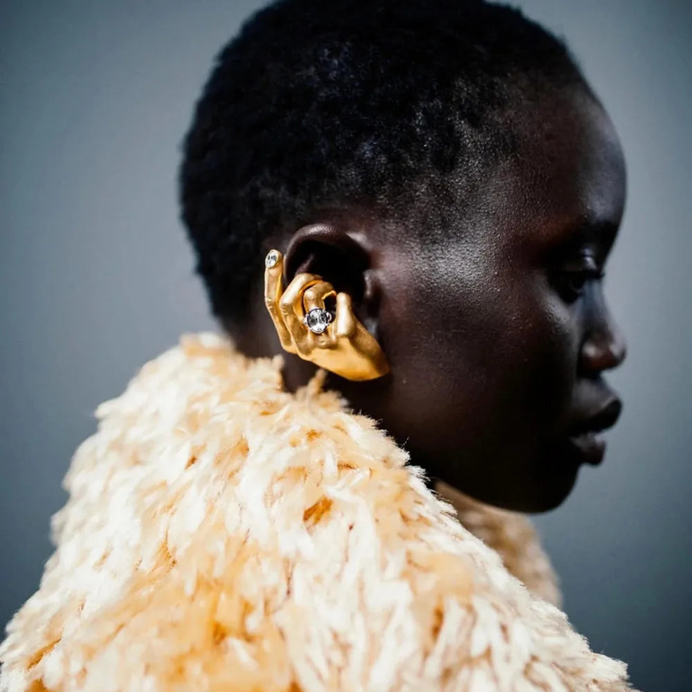 Lyke Sculptural Hand Ear Cuff