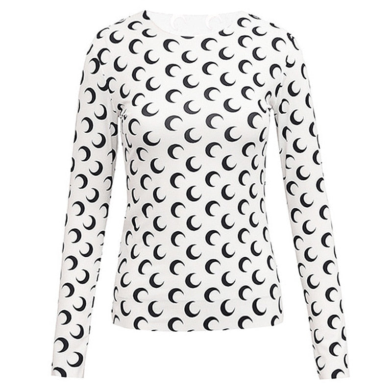 Machella Crescent Moon Prints Tissue Tops