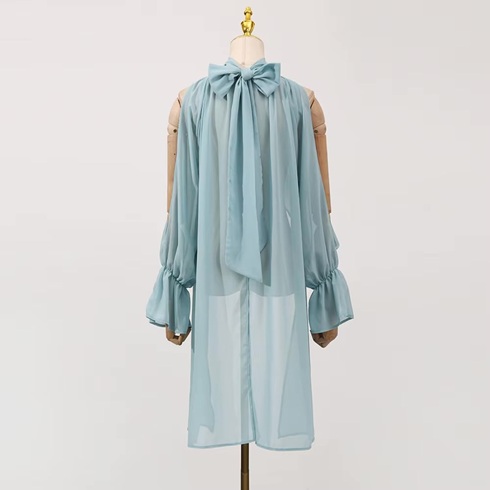 Margarida Boho Ruffle Halter Cape Blouse
