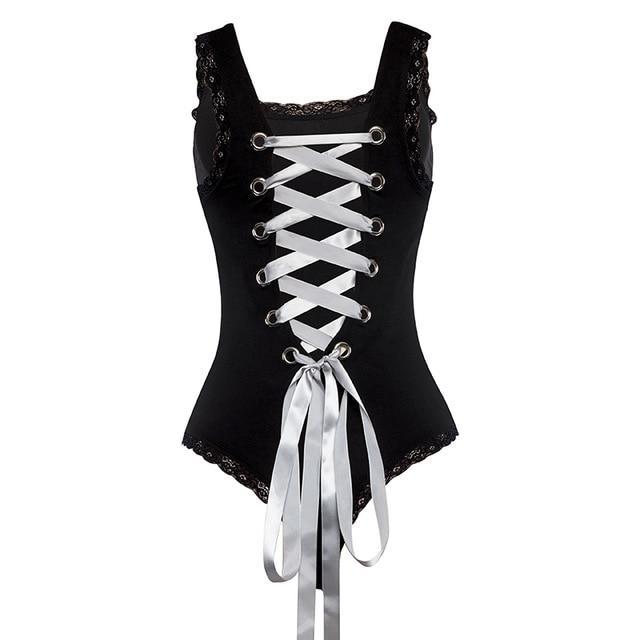 Mariella Back Ribbon Lace Up Bodysuit