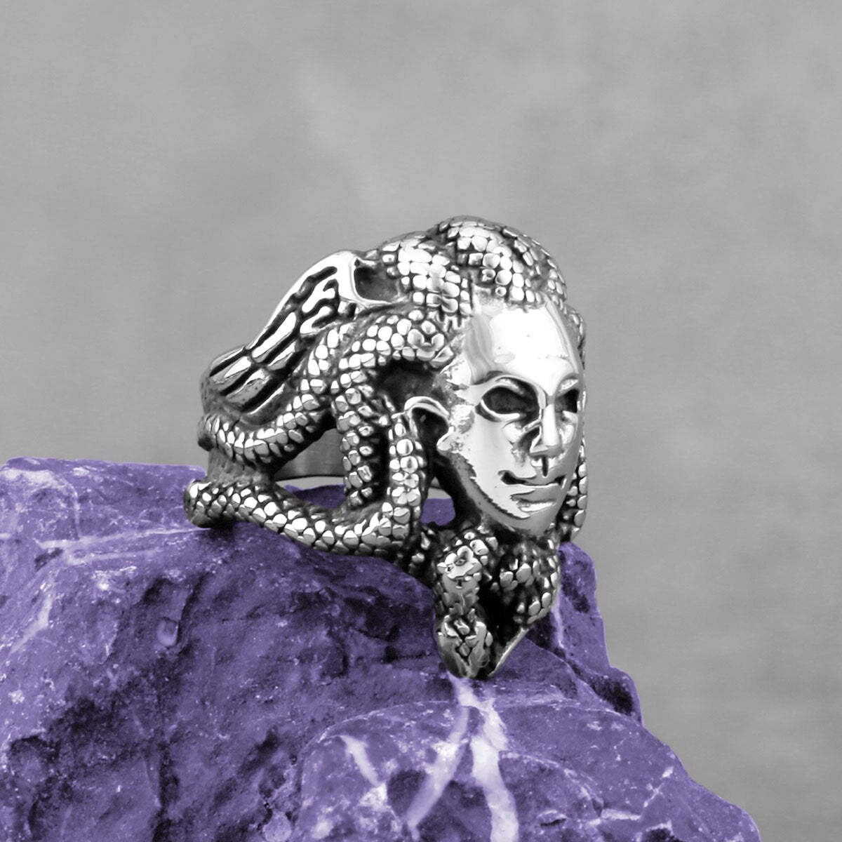 Medusa Head Ring