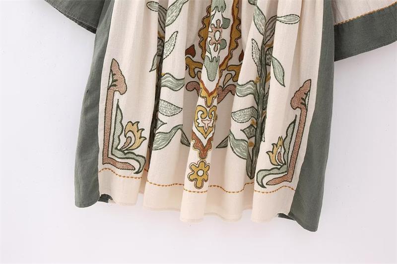 Merin Embroidery Mini Tunic Dress