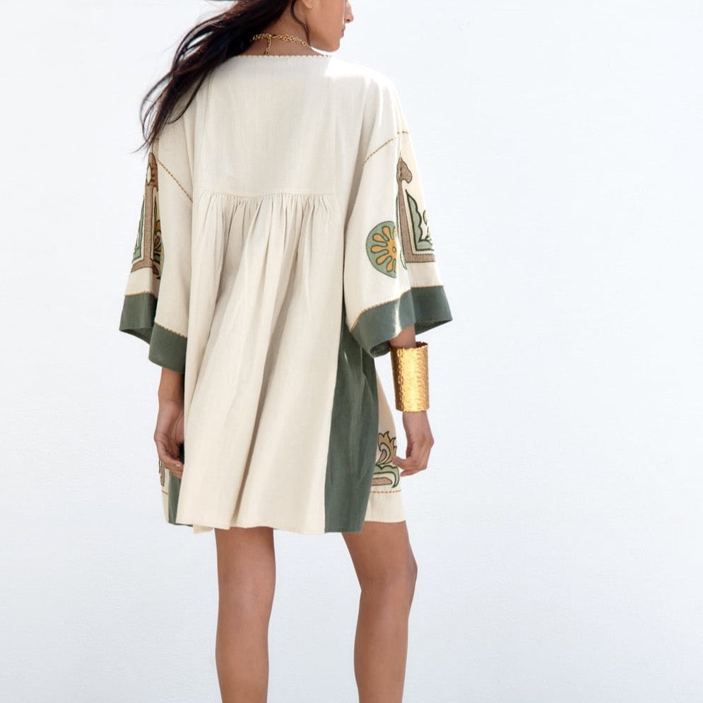 Merin Embroidery Mini Tunic Dress - Size S/ US M - SALE